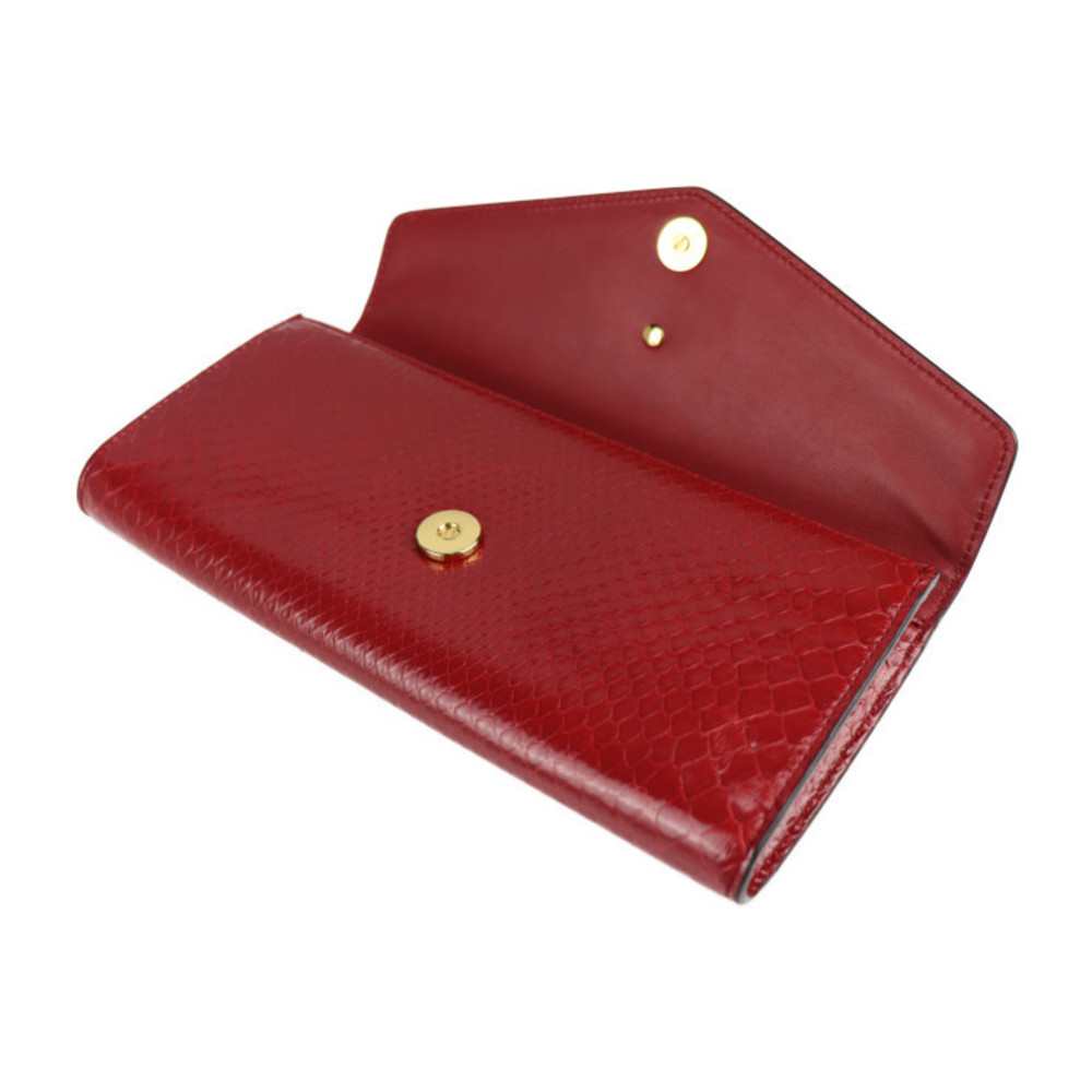Gucci Broadway Gg Marmont Clutch Bag Python Red - image 4